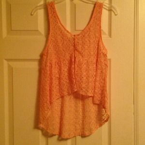 Salmon crochet tank:)