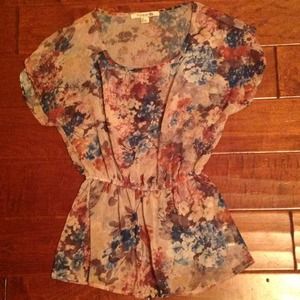 Floral chiffon blouse:) forever 21!!!