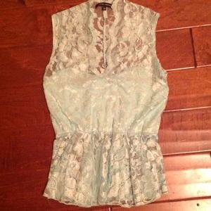 Light blue lace blouse