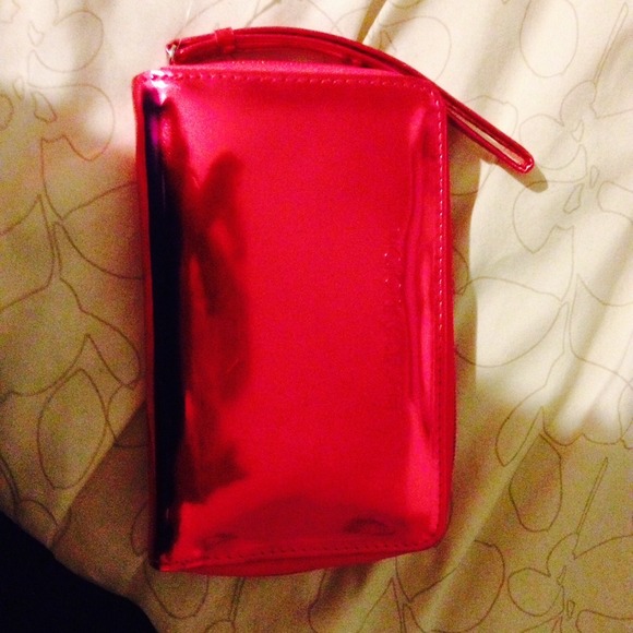 Victoria Secret metallic pink wristlet