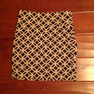Black and cream pencil skirt
