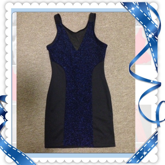 black/blue dress