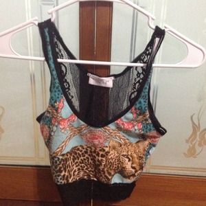 Leopard print sexy lace crop top!
