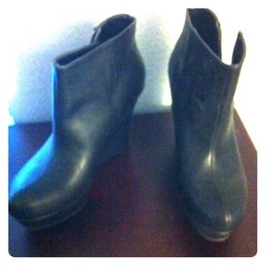 SOLD!! Black wedge booties