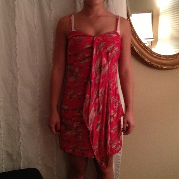 Red printed dress- no tags