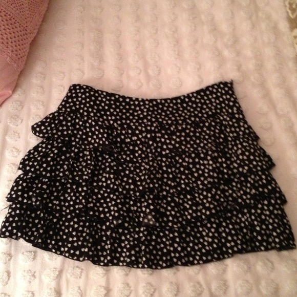 Black and white ruffled heart skirt