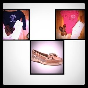 Bundle!!!! Sperry's, sweatshirt and pink shirt