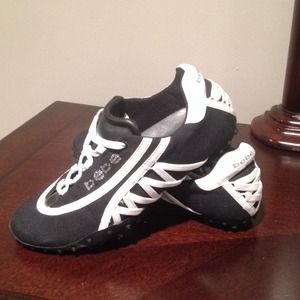 Black and white rhinestones BEBE tennis sneakers