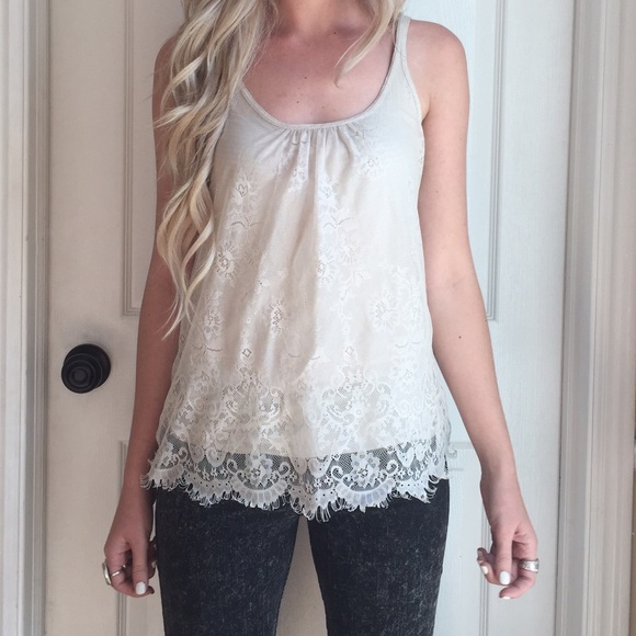 New York & Co Tops - Lace tank top New York & Company