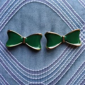 Green Bow Earrings