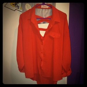 Burnt Orange "Perch by Blu Pepper" button up