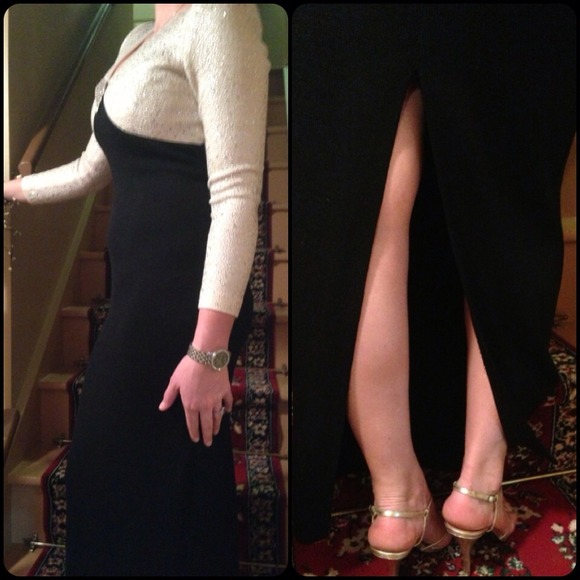 Classic St. John Black & White Evening Gown - Picture 2 of 4