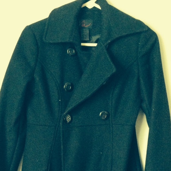 Long black pea coat. - Picture 4 of 4