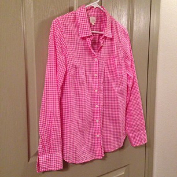 Jcrew pink gingham button down