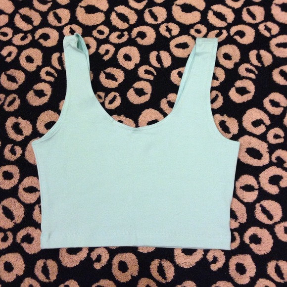 American apparel mint crop top tank💕