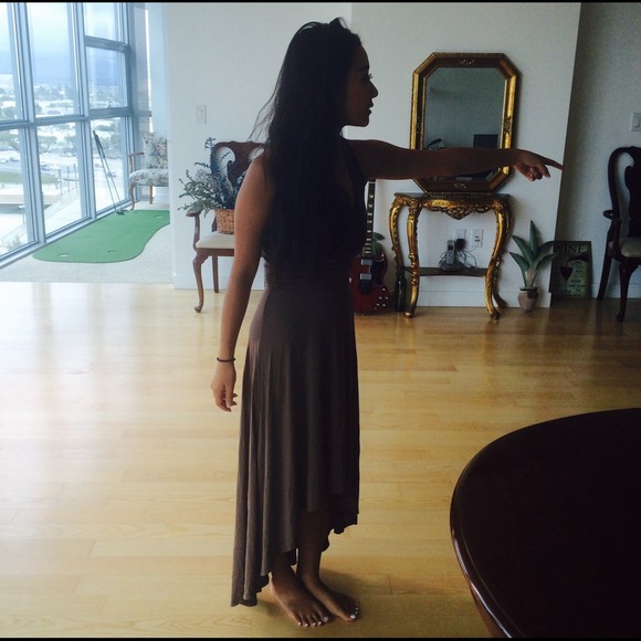 High low beige tan maxi skirt - Picture 2 of 2