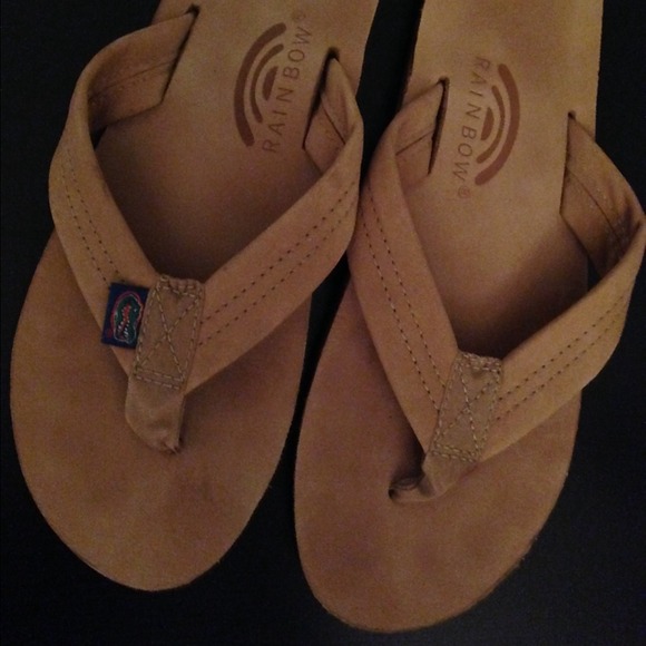 Rainbow flip flops