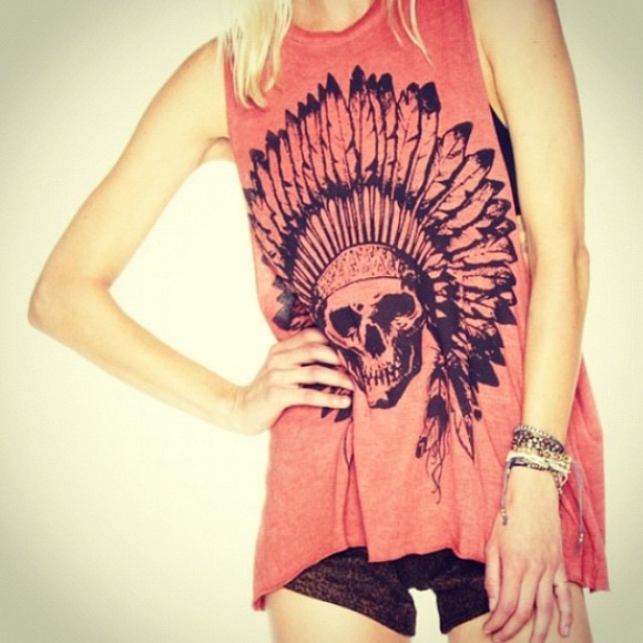❌SOLD❌ Brandy Melville Native Skull Tank 💀 - Picture 3 of 4
