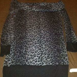 Off shoulder sweater dress