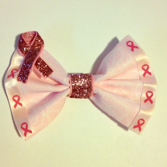 Breast cancer hair bow