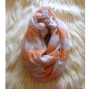 Light Orange & White Striped Scarf