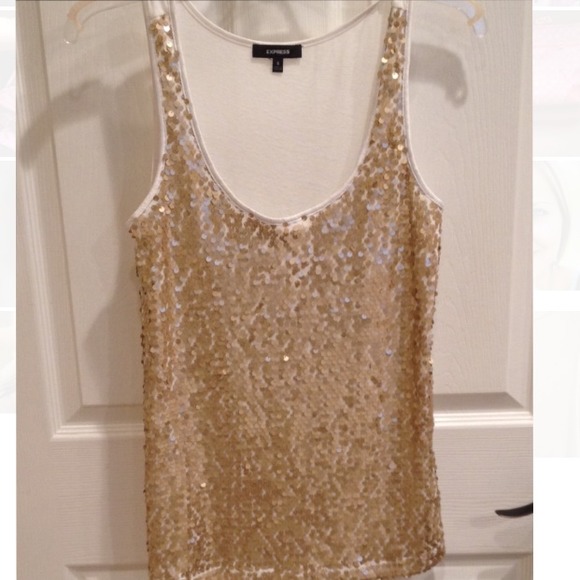 HOST PICK 10/12 Express gold sequin tank top - Picture 2 of 3