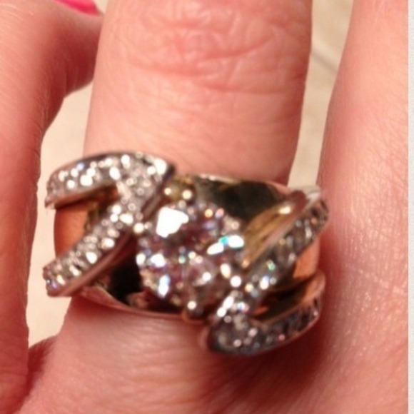 Make offer Huge  Moissanite Ring Heavy Gold - Picture 1 of 4