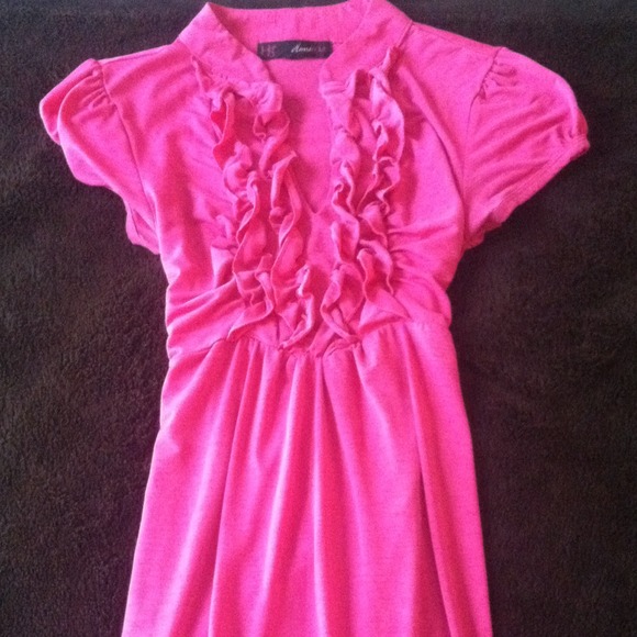 HS pink ruffle top