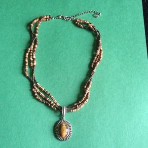 Brown beaded necklace