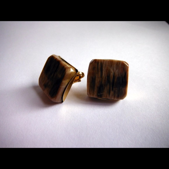 Vintage brown stone earrings.