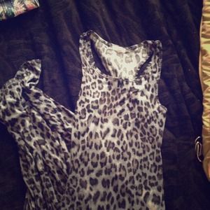 Black & grey cheetah ankle dress
