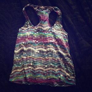 Sequins tie dye tank top
