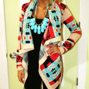 🚫RESERVED🚫 NWOT Aztec Print Open Front Cardigan
