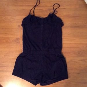 Navy Lace Romper