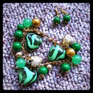 Bracelet with matching earrings.
