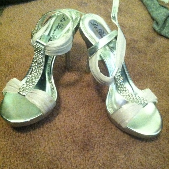 Silver high heels