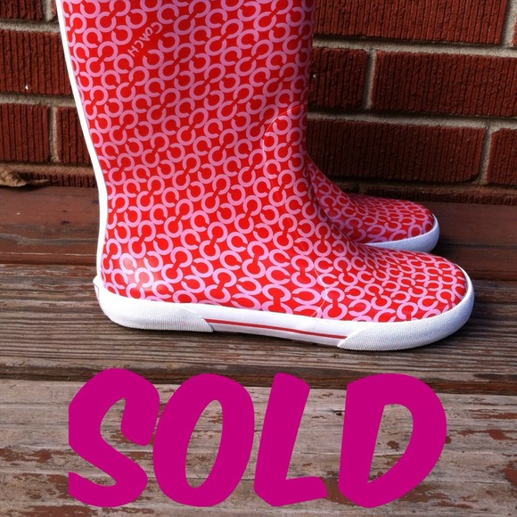 ✋SOLD✋COACH Pink Ursula Rain Boots