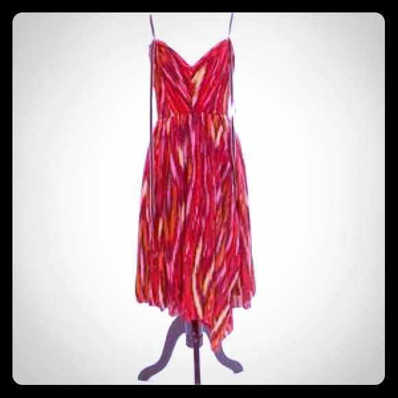 BCBGMAXAZRIA Firebird Runway Silk Dress