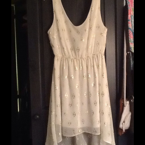 SOLD -- Francesca's white metallic dress