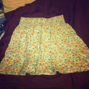 Floral print high waist skirt