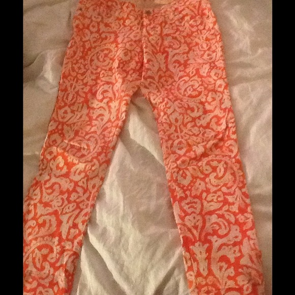 --SOLD-- Light orange printed jeans