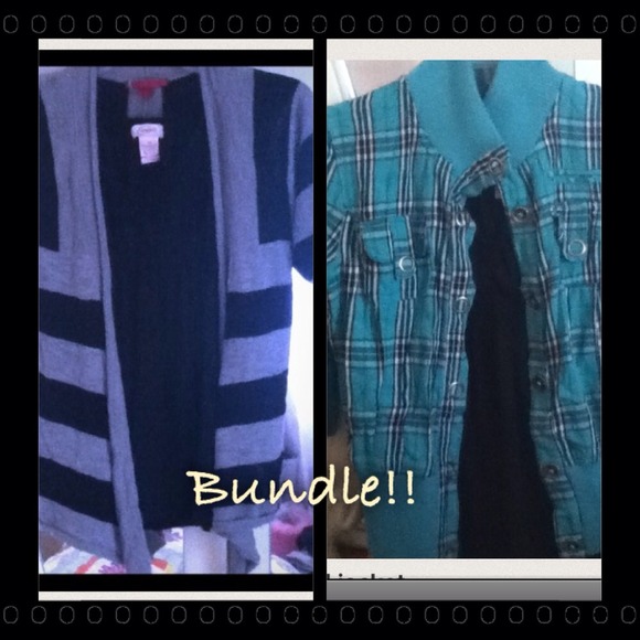 Bundle: military jacket and cardigan!