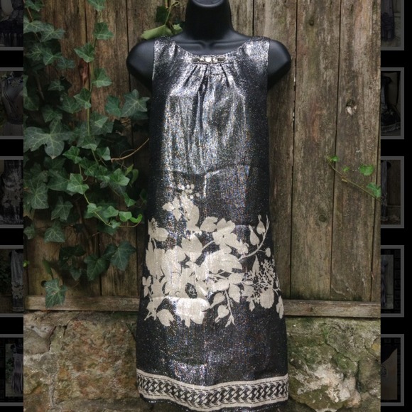 🙅SOLD🎈🎈🎈Hale Bob Metallic Silver Cotton/Silk - Picture 2 of 4