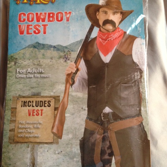 BUNDLE Cowboy vest Halloween costume, chaps & bag