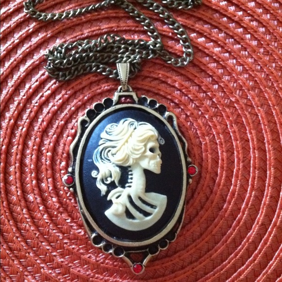 Day of the dead cameo necklace