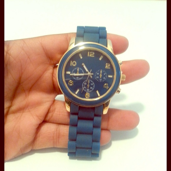 Teal and Gold Round face Watch