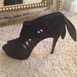 Black leather Bakers heels, so cute worn twice