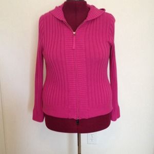 Pink zip sweater with hood