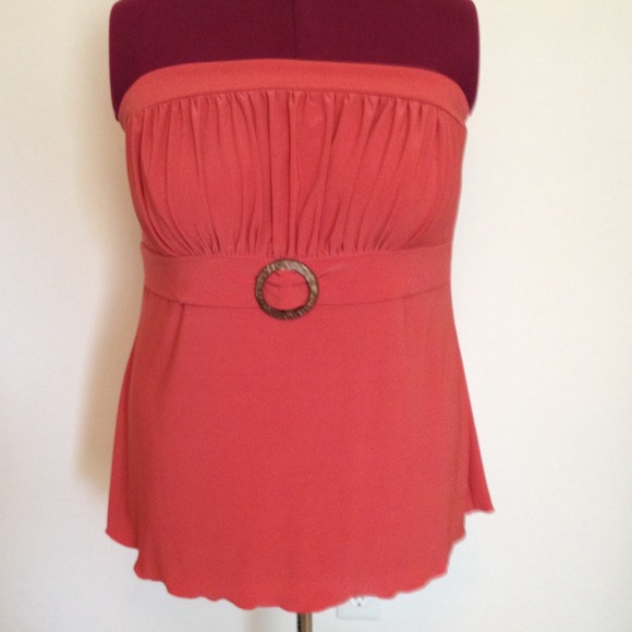 Burnt orange tube top with buckle - Picture 1 of 3