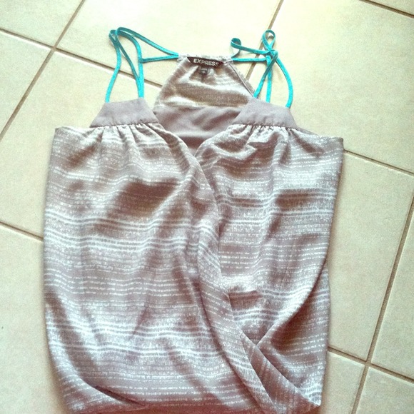 🔒donated🔒Taupe and turquoise tank top